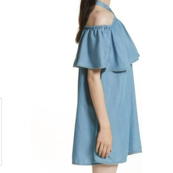 Rebecca Minkoff Havasu Chambray Off Shoulder Dress 6 - Picture 2 of 5